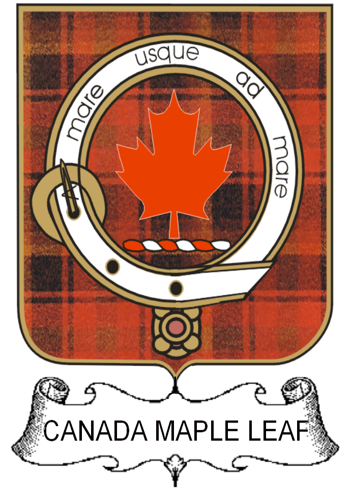 CANADA-MAPLE-LEAF–SCOTTISH-TARTAN-CLAN-BADGE